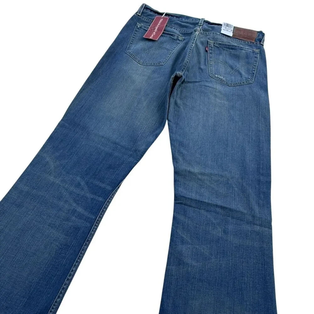 Vintage Y2K Levi’s 527 Jeans Mens 36x34 NWT Low Boot Cut Distressed Denim Baggy